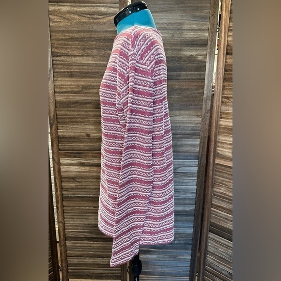 J. Jill Long Sleeve Boat Neck Red and White Embroidered Sweater - Picture 3 of 12